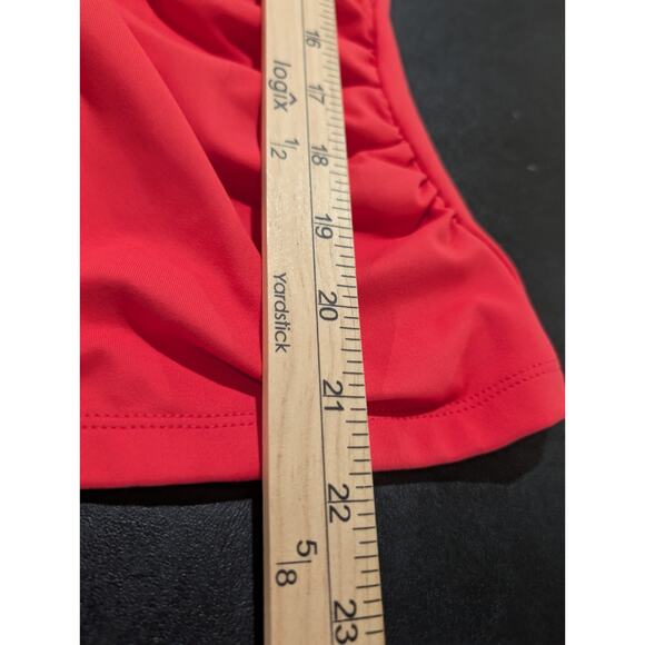 Ann Taylor Tank Top Sleeveless Shirt Faux Wrap Red Shell Blouse Women's Size Med - Picture 9 of 11